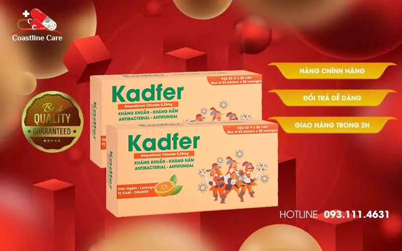 Viên ngậm Kadfer điều trị viêm amidan