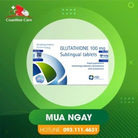 Glutathione 100mg Sublingual Tablets – Viên Ngậm Hỗ Trợ Trắng Da (Hộp 30 Viên)