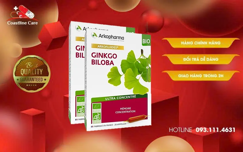 Arkopharma Arkofluides Ginkgo Biloba tăng cường tuần hoàn máu não