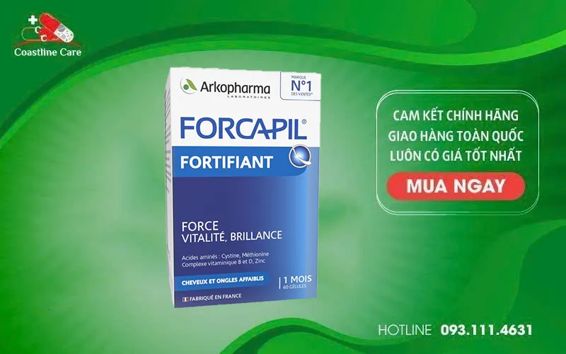 Arkopharma Forcapil Fortifiant hỗ trợ cải thiện tóc hay gãy rụng