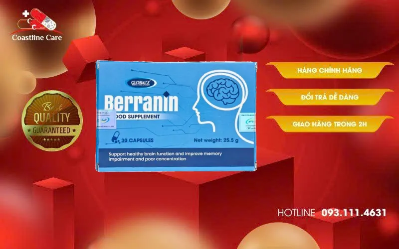 Berranin cải thiện tình trạng suy giảm trí nhớ