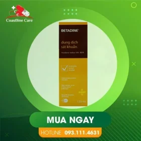 Betadine Antiseptic Solution – Hỗ Trợ Ngăn Ngừa Nhiễm Khuẩn Vết Thương (Hộp 125ml)