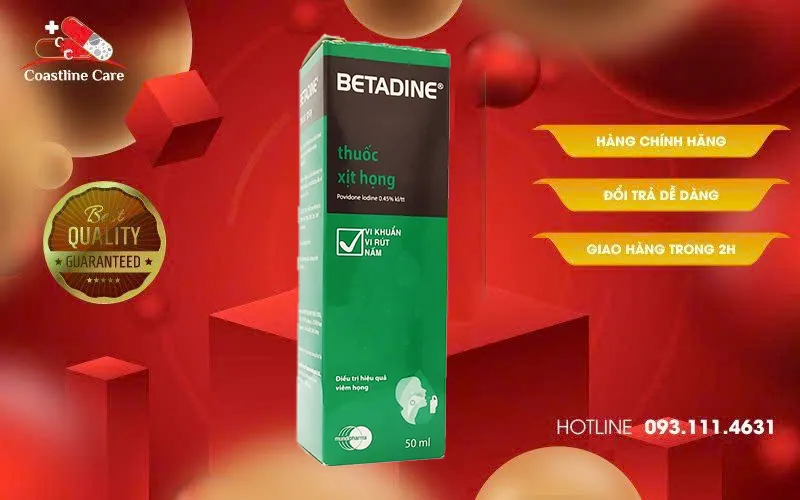 Betadine Throat Spray giúp vệ sinh răng miệng