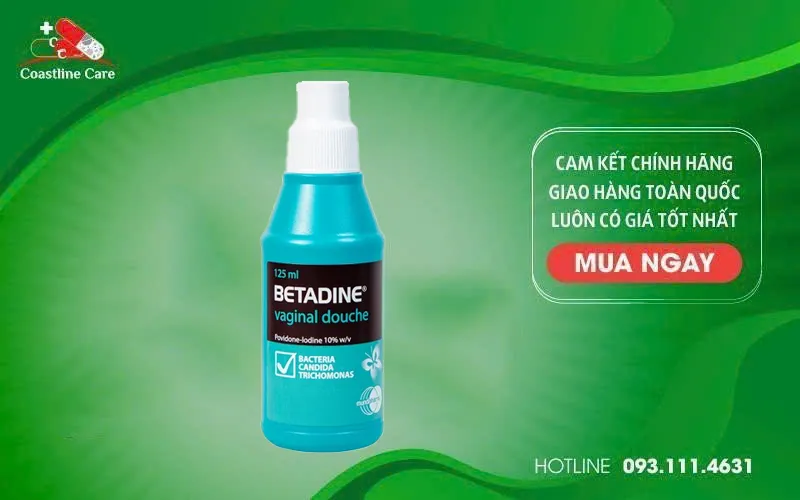 Betadine Vaginal Douche sát trùng âm hộ, âm đạo