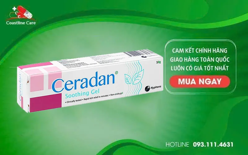 Ceradan Soothing Gel làm dịu vùng da ngứa