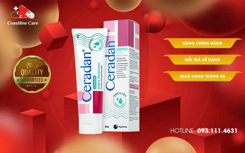 Ceradan Soothing Gel làm dịu vùng da mẩn đỏ