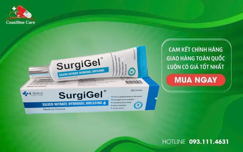 Gel kháng khuẩn vết thương SurgiGel hỗ trợ điều trị các vết thương không tiết dịch đến tiết dịch ít