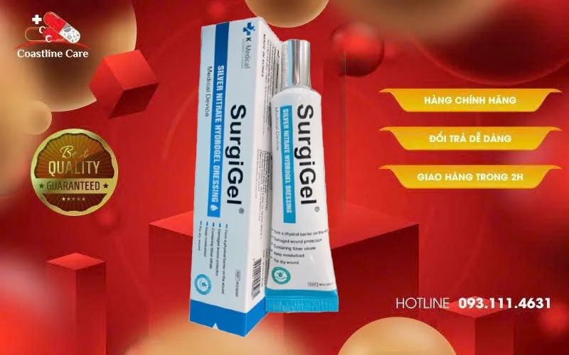 Gel kháng khuẩn vết thương SurgiGel hỗ trợ điều trị vết thương có mô hoại tử