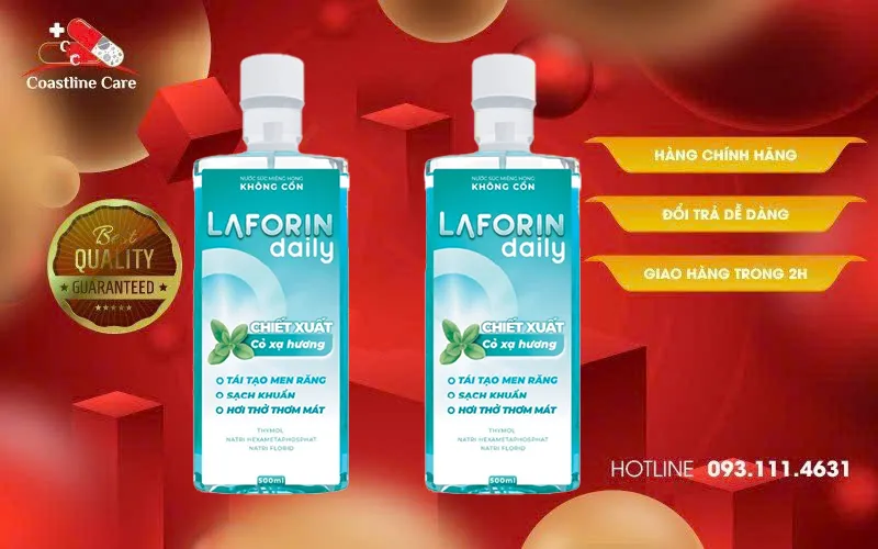 Nước Súc Miệng Không Cồn Laforin Daily giúp bảo vệ răng chắc khỏe