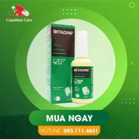 Betadine Throat Spray – Thuốc Xịt Họng Trị Nhiễm Trùng Họng & Miệng (Hộp 50ml)