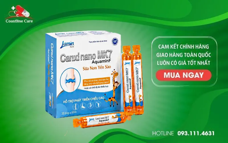Bone care Canxi Nano Mk7 Aquamin F Sữa Non Yến Sào