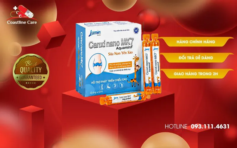 Bone care Canxi Nano Mk7 Aquamin F Sữa Non Yến Sào