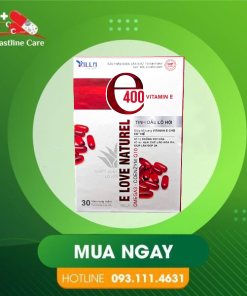 Vitamin E400 E Love Naturel - Hỗ Trợ Bổ Sung Vitamin E Cho Cơ Thể (Hộp 30 viên)Vitamin E400 E Love Naturel chống oxy hóa, hỗ trợ hạn chế lão hóa da