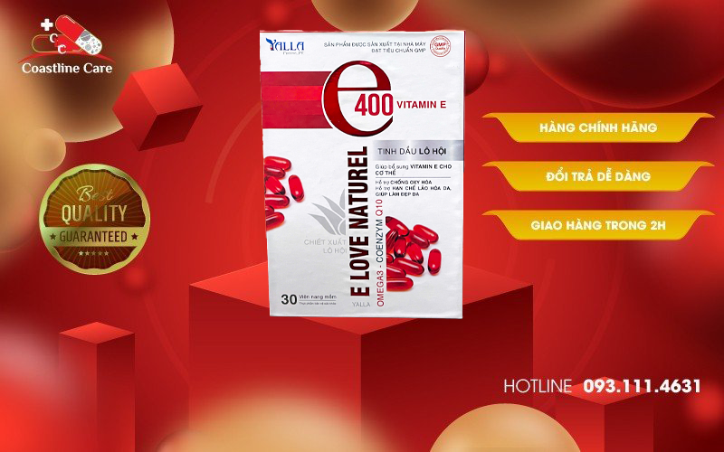 Vitamin E400 E Love Naturel giúp bổ sung vitamin E cho cơ thể