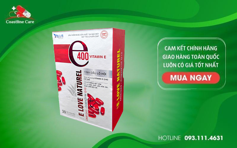 Vitamin E400 E Love Naturel hỗ trợ chống oxy hóa, hỗ trợ hạn chế lão hóa da